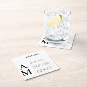 Moderner Spaß macht kühne Schwarze Initialen Hochz Rechteckiger Pappuntersetzer