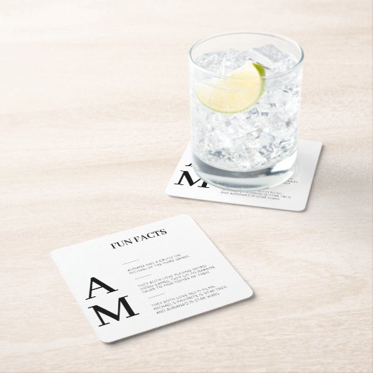 Moderner Spaß macht kühne Schwarze Initialen Hochz Rechteckiger Pappuntersetzer (Vor Ort)