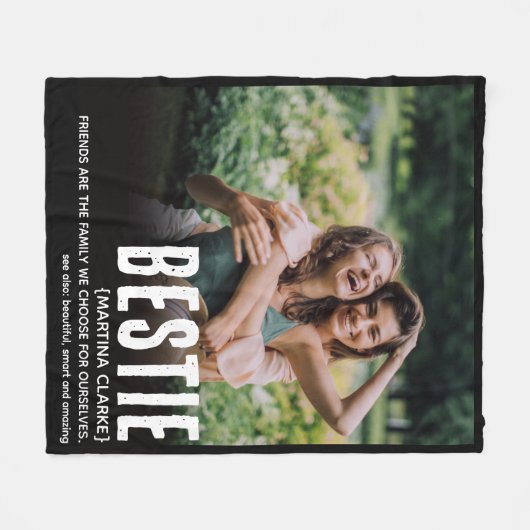 Moderner Spaß Niedliche BESTIE Definition Foto Ges Fleecedecke (Vorderseite (Horizontal))