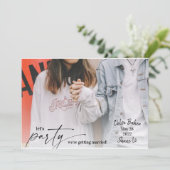 Moderner Spaß - Party Save the Date Hochzeit Einladung (Stehend Vorderseite)