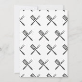 Moderner Spaß-Schwarz-weißes Sommer-Grill-Party Einladung (Rückseite)