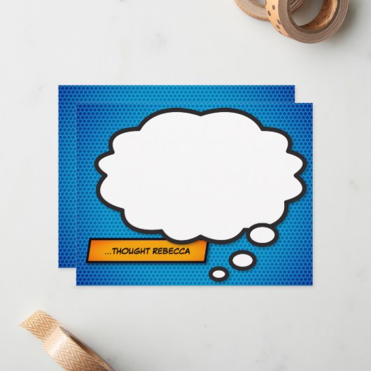 Moderner Spaß Think Bubble Personalisiert Mitteilungskarte (Vorderseite/Rückseite Beispiel)