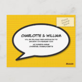 Moderner Spaß verändert das Comic des Datums Postkarte (Rückseite)