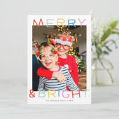 Moderner Spaß Weihnachten Heiterkeit Merry & Brigh (Stehend Vorderseite)