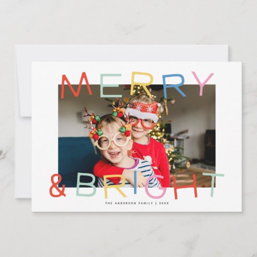 Moderner Spaß Weihnachten Heiterkeit Merry & Brigh (Vorderseite)