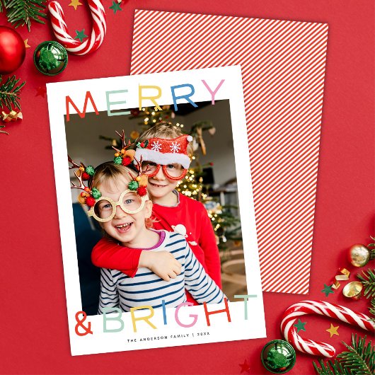 Moderner Spaß Weihnachten Heiterkeit Merry & Brigh