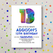 Moderner Spaß zum 13. Geburtstag Einladung