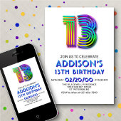 Moderner Spaß zum 13. Geburtstag Einladung