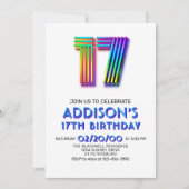 Moderner Spaß zum 17. Geburtstag Einladung (Vorderseite)