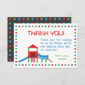 Moderner Spielplatz-Kindergeburtstag danken Ihnen Dankeskarte (Vorne/Hinten)