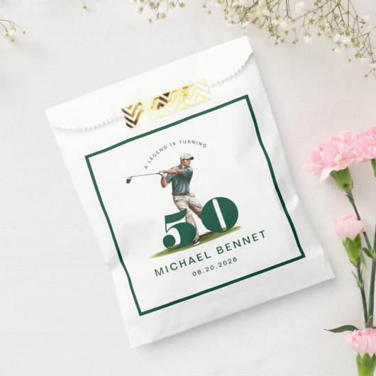 Moderner Sportgolfer 50. Geburtstag Geschenktütchen (Versiegelt)