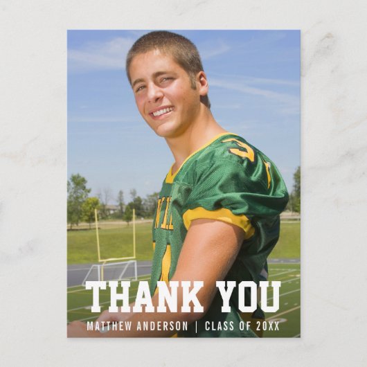 Moderner sportlicher Abschluss Vielen Dank (Zurück Postkarte (Vorderseite)
