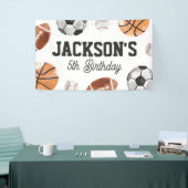 Moderner sportlicher Kindergeburtstag Banner (Messeveranstaltung)