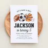 Moderner sportlicher Kindergeburtstag Einladung