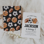 Moderner sportlicher Kindergeburtstag Einladung