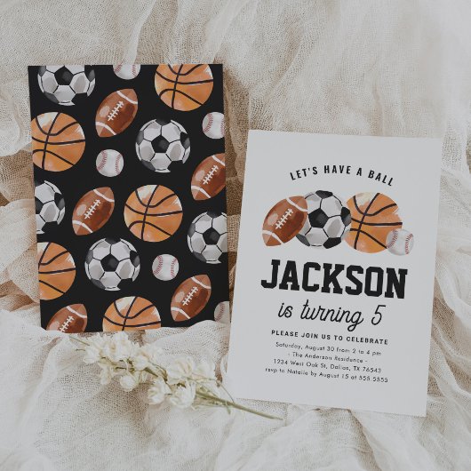 Moderner sportlicher Kindergeburtstag Einladung