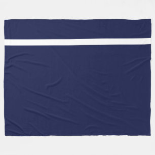 Moderner, sportlicher White Strip auf Deep Navy Bl Fleecedecke