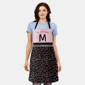 Moderner Spots Individuelle Name & Monogramm Rosa Schürze (Getragen)