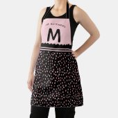 Moderner Spots Individuelle Name & Monogramm Rosa Schürze (InSitu)