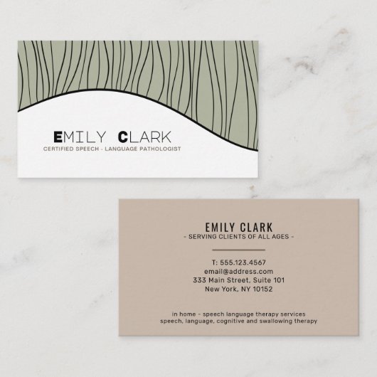 Moderner Sprachtherapeut Visitenkarte (Vorne/Hinten)