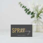 Moderner Spray-Tan-QR-Code grau gold Visitenkarte (Stehend Vorderseite)