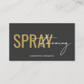 Moderner Spray-Tan-QR-Code grau gold Visitenkarte (Vorderseite)