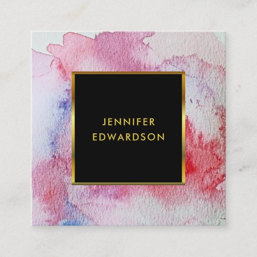 Moderner Spritzer in Rot Quadratische Visitenkarte (Vorderseite)