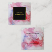 Moderner Spritzer in Rot Quadratische Visitenkarte (Vorne/Hinten)