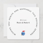 Moderner Squar, Weihnachten | Ornament & Blau Kari (Rückseite)