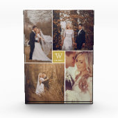 Moderner Square Wedding Monogram Collage Foto Bloc (Vorderseite)