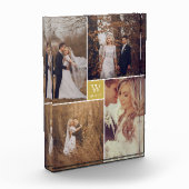 Moderner Square Wedding Monogram Collage Foto Bloc (Links)