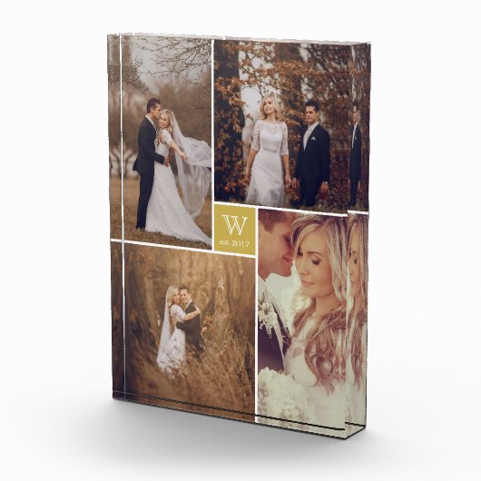 Moderner Square Wedding Monogram Collage Foto Bloc (Rechts)