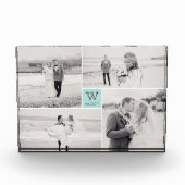 Moderner Square Wedding Monogram Collage Foto Bloc (Vorderseite)