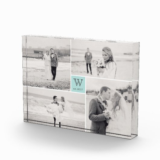Moderner Square Wedding Monogram Collage Foto Bloc (Rechts)
