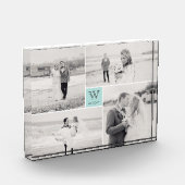 Moderner Square Wedding Monogram Collage Foto Bloc (Links)