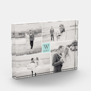 Moderner Square Wedding Monogram Collage Foto Bloc