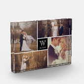 Moderner Square Wedding Monogram Foto Collage Bloc (Links)