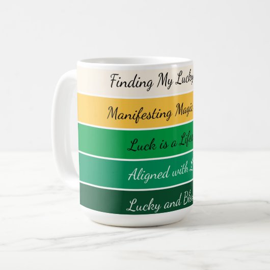 Moderner St. Patrick’s Day Farbverlauf Kaffeetasse (Vorderseite Links)