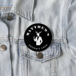 Moderner Stag Party Black Bachelor Party Individue Button