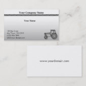 Moderner Stahltraktor auf grauer Visitenkarte (Vorne/Hinten)