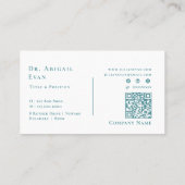 Moderner Stand Beruflich Light Aquamarin Orthodont Visitenkarte (Rückseite)