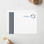 Moderner Star Bar Mitzvah Dankeschön Karte (Vorderseite/Rückseite Beispiel)