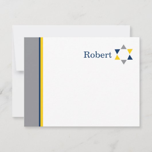 Moderner Star Bar Mitzvah Dankeschön Karte (Vorderseite)