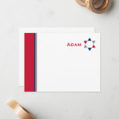 Moderner Star Bar Mitzvah Dankeschön Karte (Vorderseite/Rückseite Beispiel)