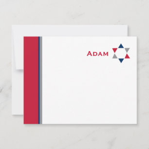 Moderner Star Bar Mitzvah Dankeschön Karte