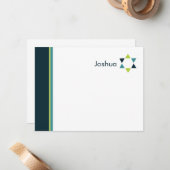 Moderner Star Bar Mitzvah Dankeschön Karte (Vorderseite/Rückseite Beispiel)