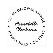 Moderner Star | Script Round-Rücksendeadresse Permastempel (Design)