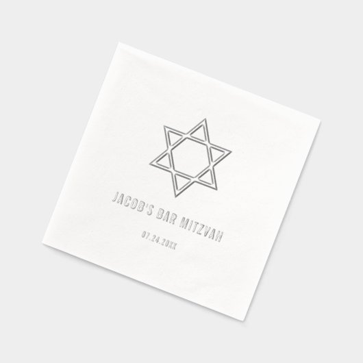 Moderner Star von David Bar Mitzvah Silver Servietten Mit Folie (Links)