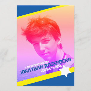 Moderner Star von David Foto Bar Mitzvah Einladung