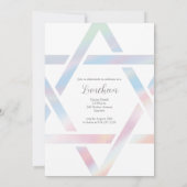 Moderner Star von David Pastel Bat Mitzvah Einladung (Rückseite)